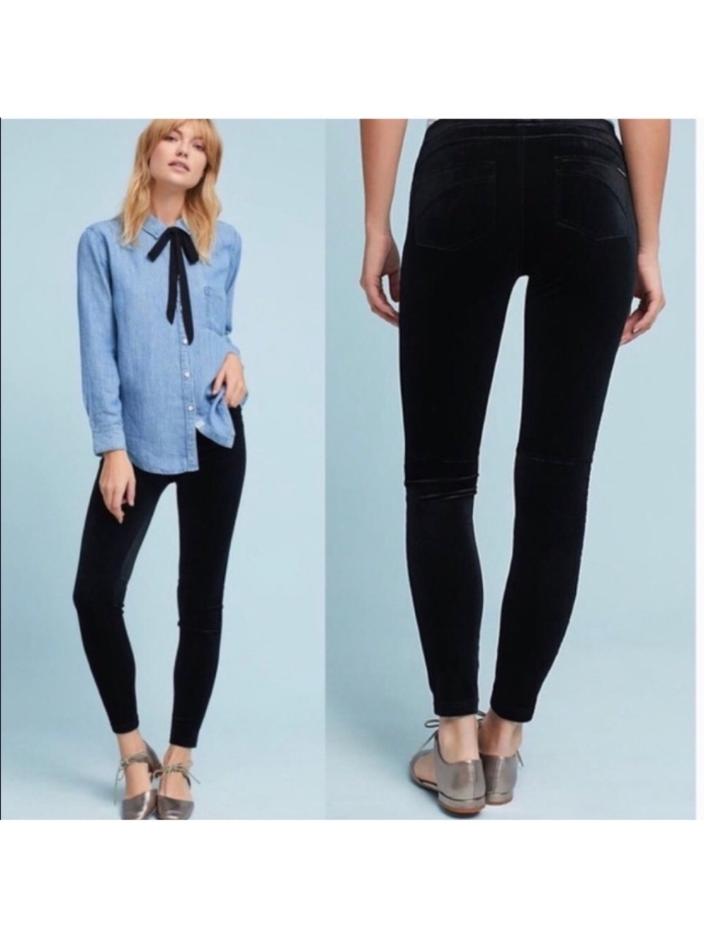 Sanctuary x Anthropologie Black Velvet Leggings NWT size Medium originally $108